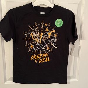 ⭐️NWT Marvel keeping it real Spider-Man glow in the dark Tshirt
